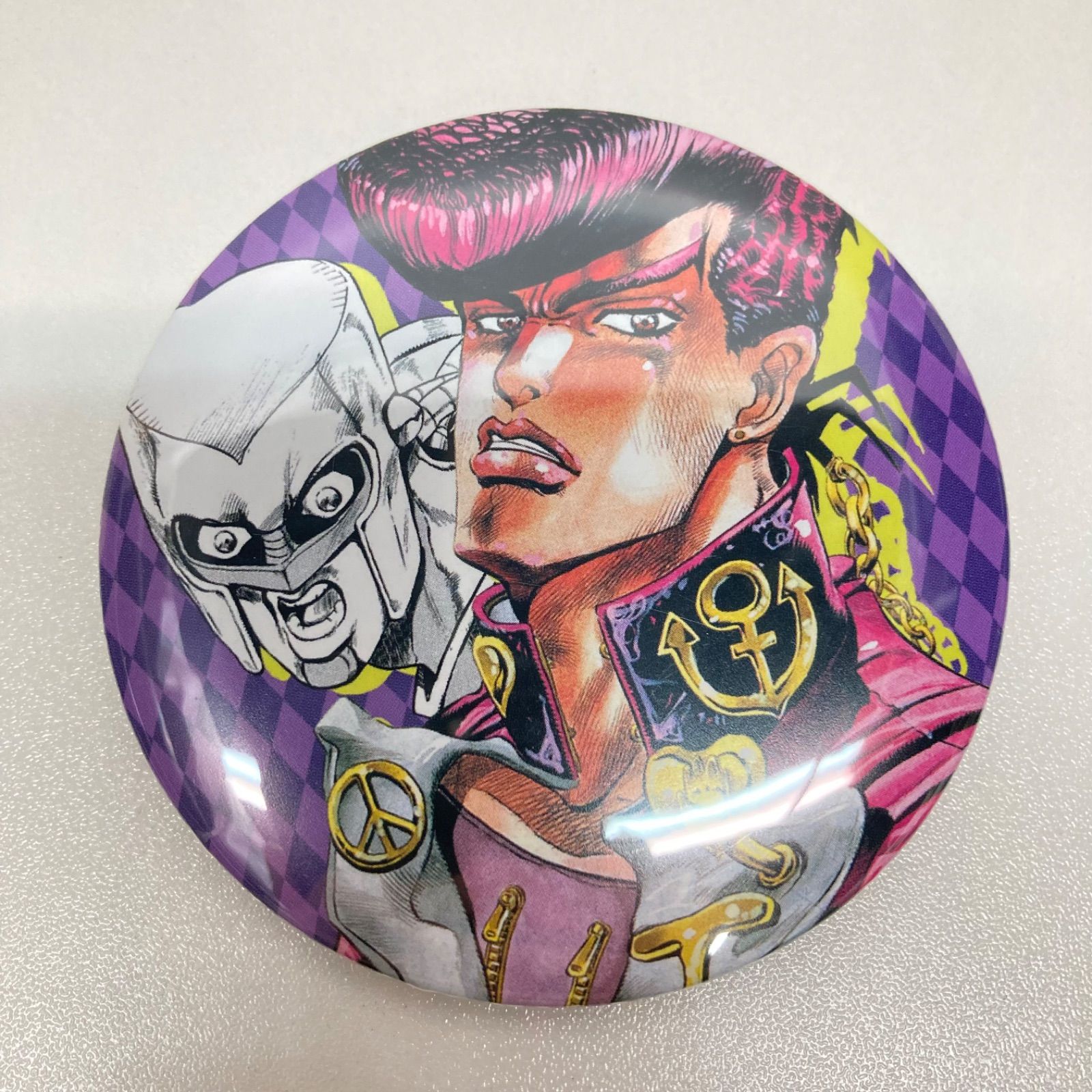 ◇ジョジョ 東方仗助 缶バッジ 荒木飛呂彦原画展 S市杜王町 2017