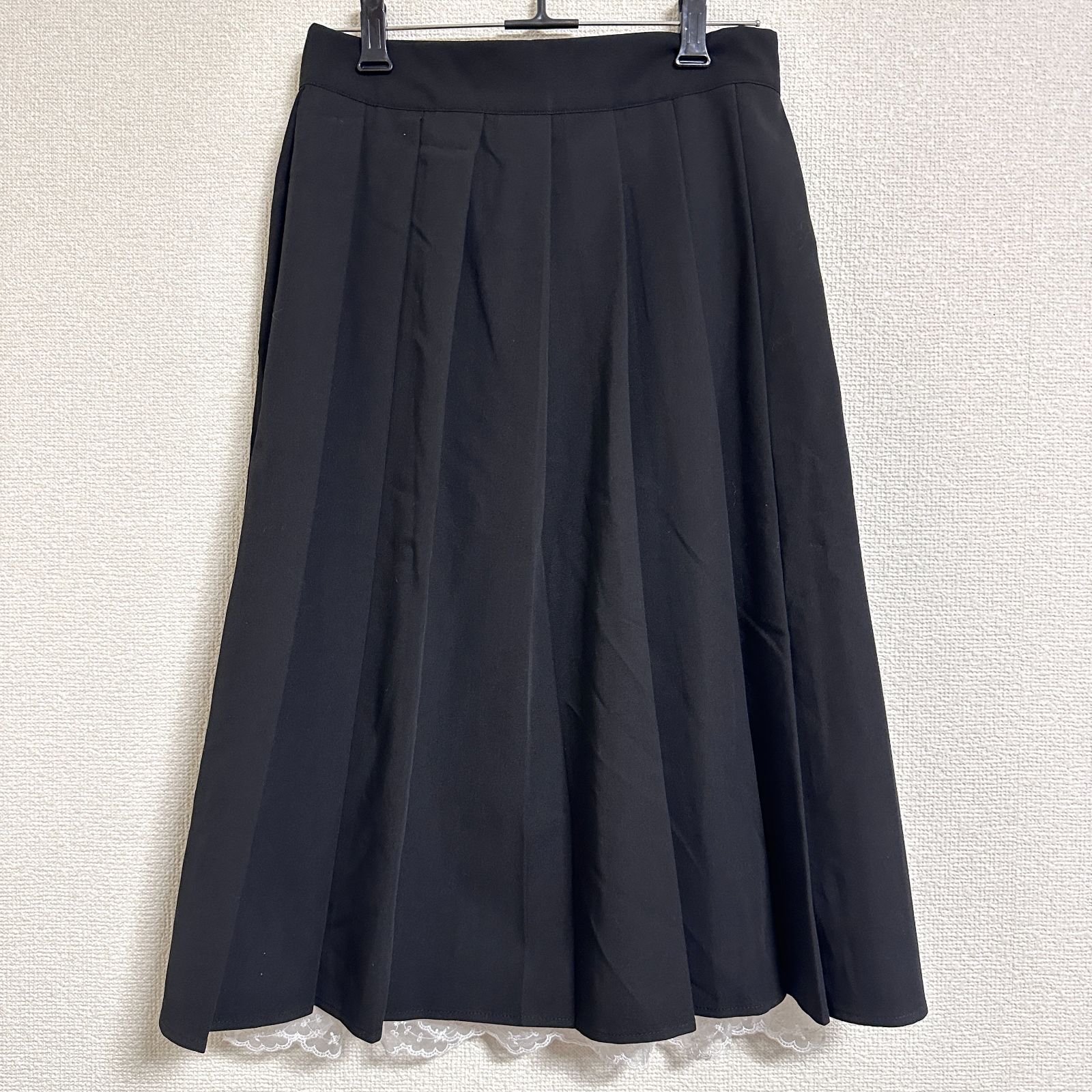 MIDI LACE PLEATS SKIRT / レースミディプリーツスカート タグ付 FEKETE MIDI LACE PLEATS SKIRT レースミディプリーツ