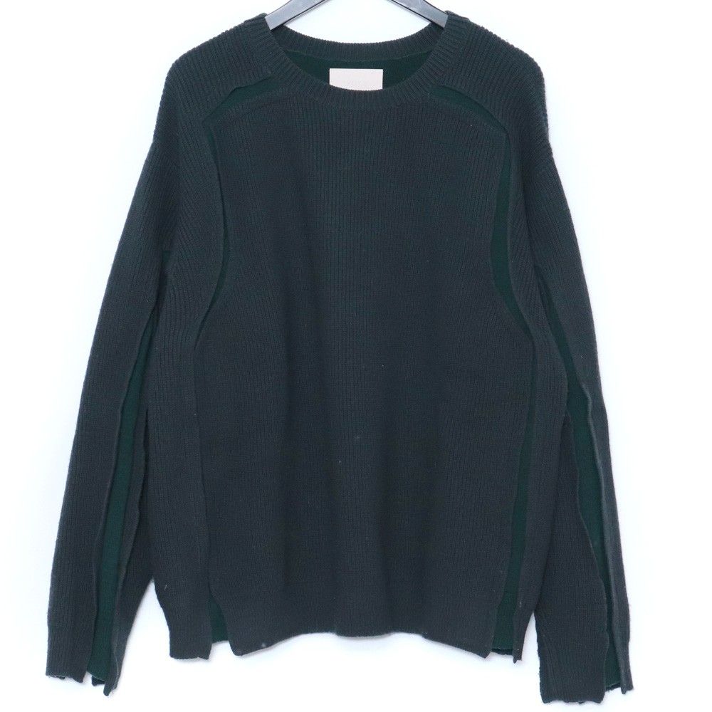 YOKE BROKEN CREWNECK SWEATER サイズ1 グリーン YK22AW0420S ヨーク ブロークンクルーネックセーター ニット YOKE Broken Crewneck Sweater