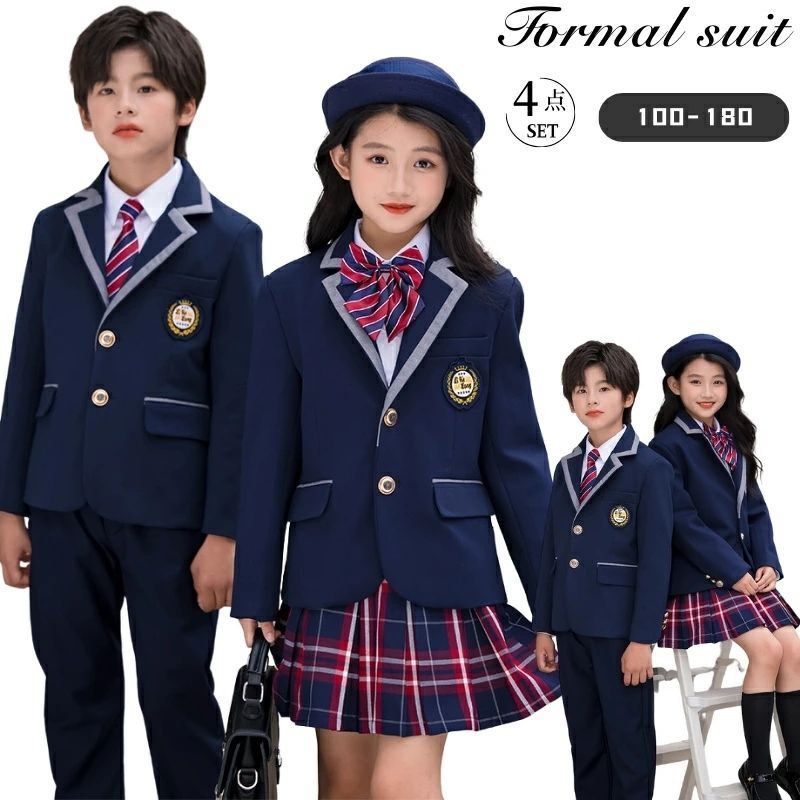 卒業式 パンツスーツ 男の子 スーツ 卒業式 女の子 セットアップ スーツ 小学校 卒業式 韓国 制服 小学校 卒業式 濃紺 フォーマルスーツ 卒