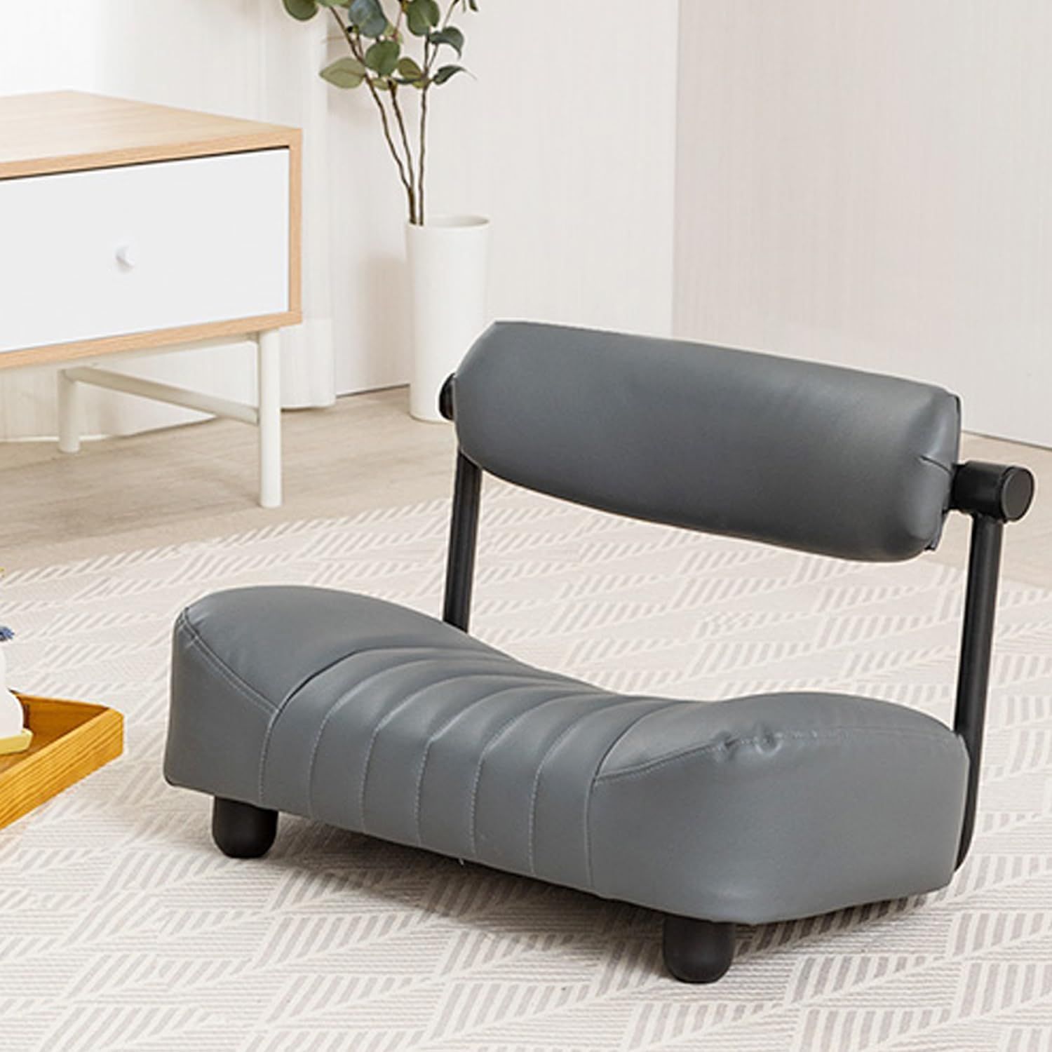 骨盤矯正 腰痛対策 姿勢矯正 キャスパーチェア ローチェア 姿勢が良くなる椅子 腰が痛くならない 高齢者 回転背もたれに背中をのせるから長時間座っても疲れにくい ゆったりワイド RE-LW 座椅子 ノセルチェア GY ドウシシャ