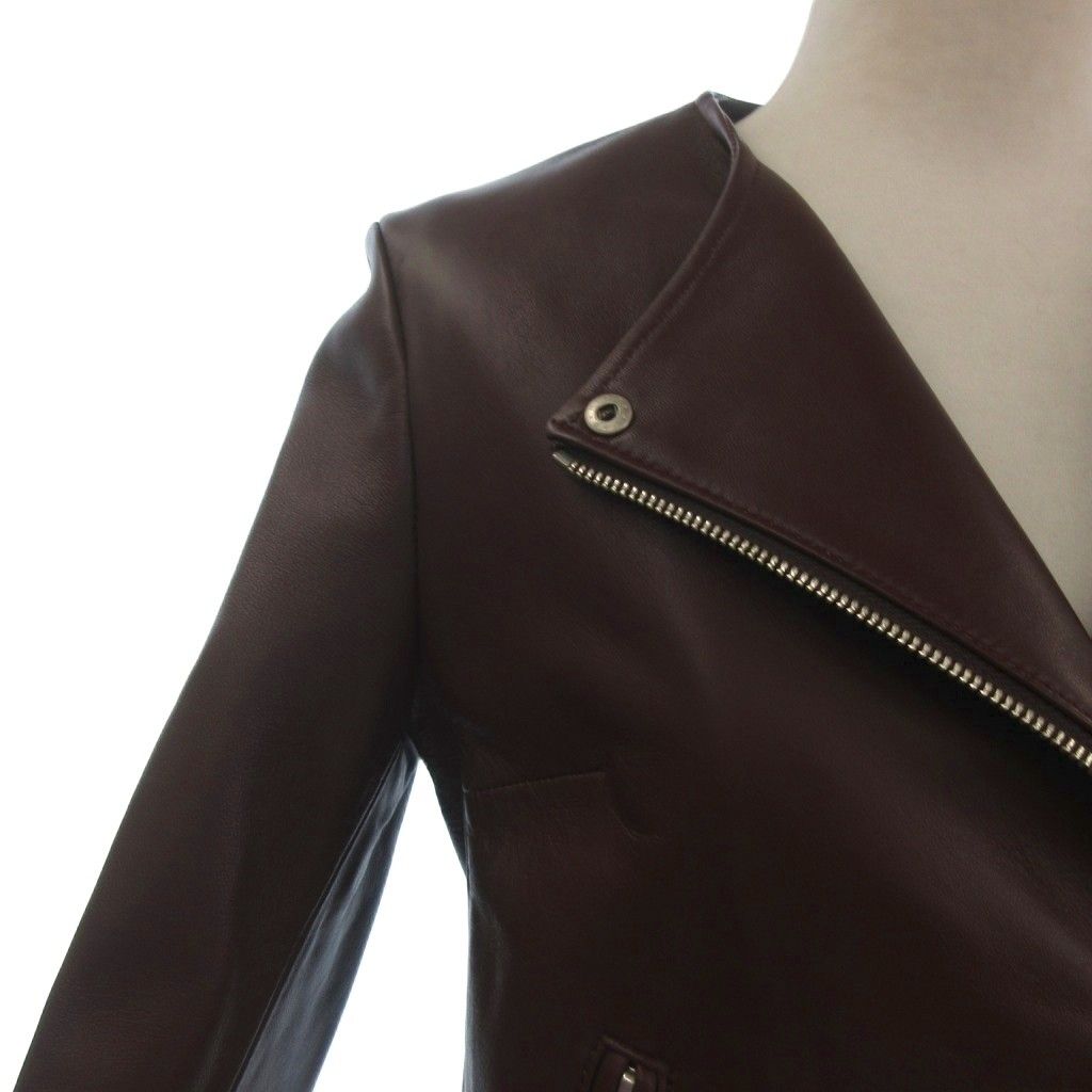 LE CIEL BLEU ラムレザー ジャケット 38 ノーカラー フリル 本革 Amazon | [ハルフ] ノーカラージャケット レザージャケット ライダース