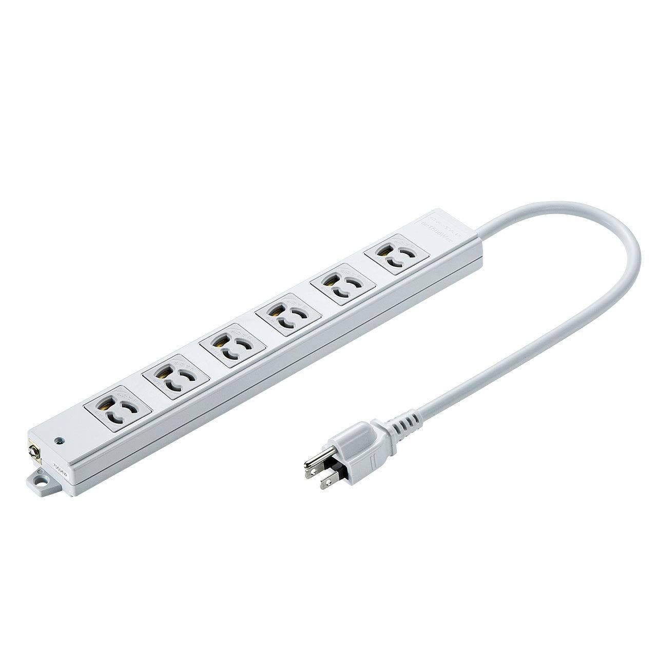 新品 サンワサプライ 3P抜け止めタップ 6個口 裏面マグネット・通電ランプ付き 0.3m TAP-K6-03