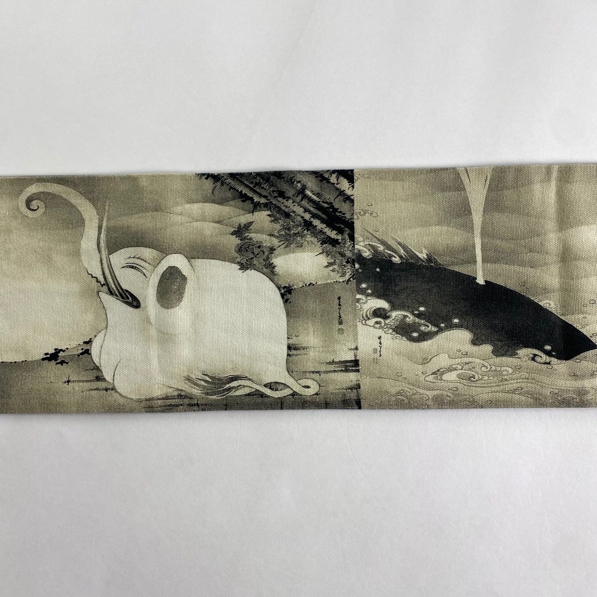 半幅帯 本場筑前博多織 縦縞 花唐草模様 茜色 D-2064 ☆ 半幅帯