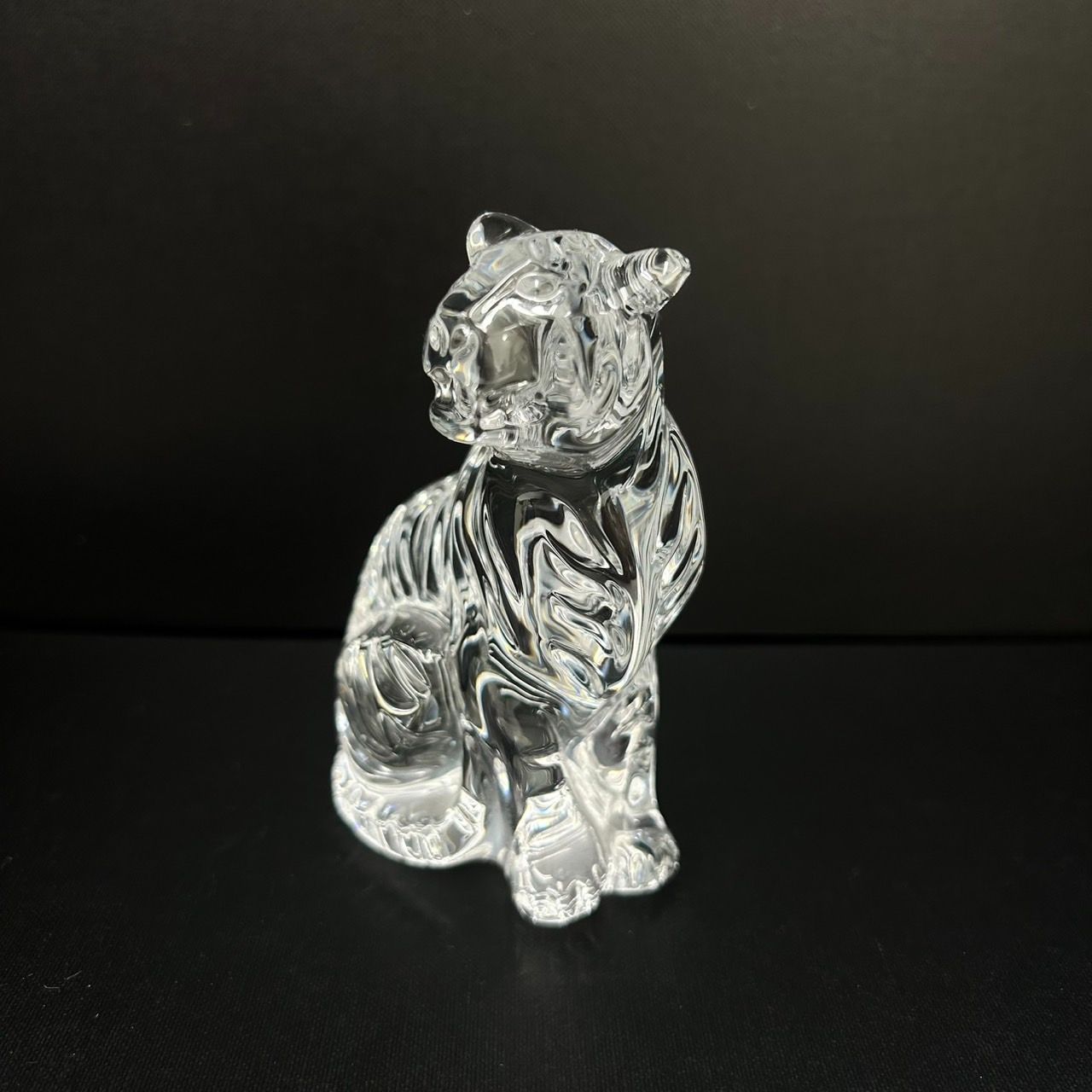 美品】Baccaratバカラ干支クリスタルガラス 虎 置物