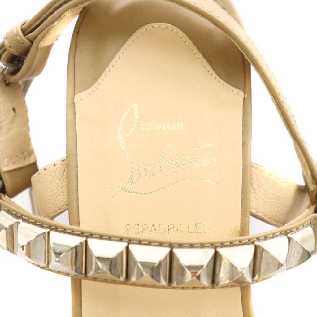 美品 希少 Christian Louboutin カタクロウ ウェッジソール クリスチャンルブタン カタクロウ メタリックレザー ウェッジ