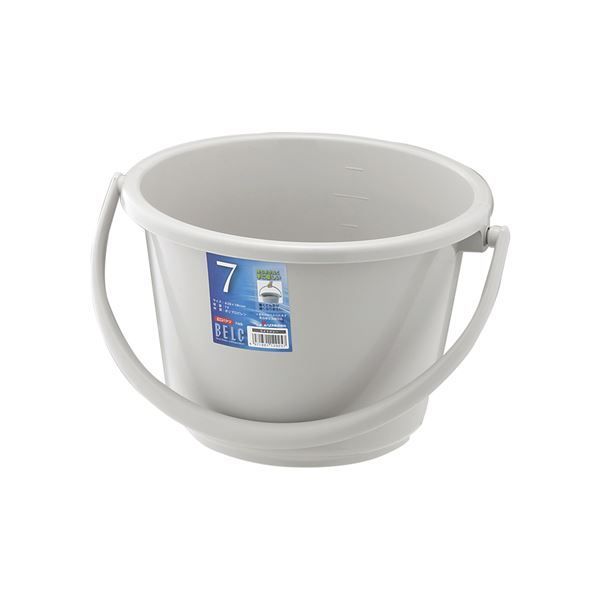 20セット ポリバケツ|清掃用品 7WB ライトグレー 丸型 ベルク 〔家庭用品 掃除用品 業務用〕 代引不可