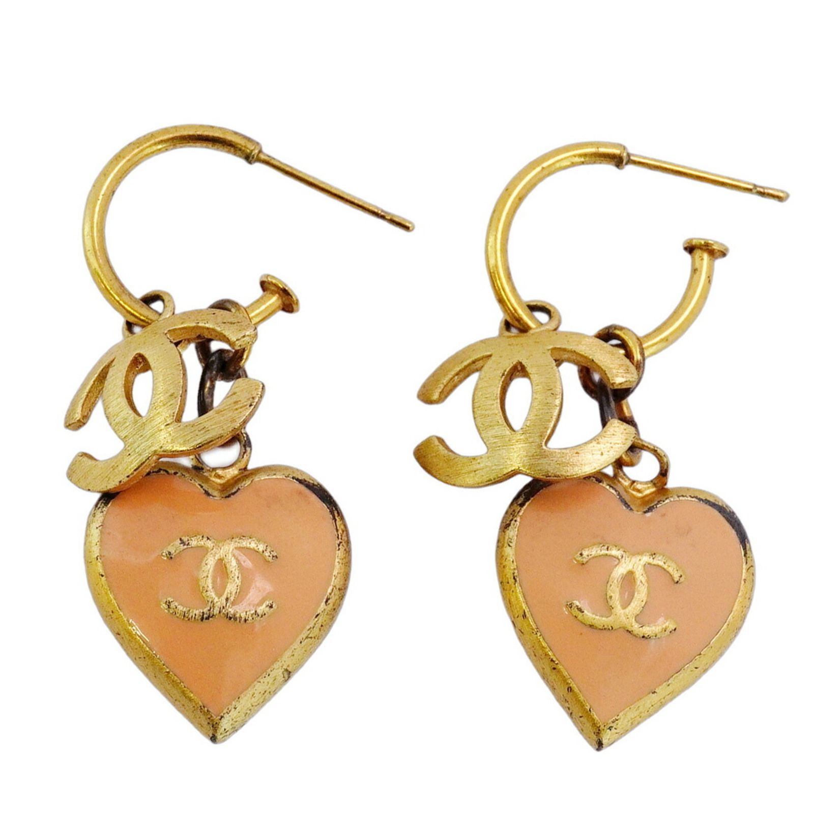 CHANEL シャネル ハート ココ スイング ピアス 02P ピンク ゴールド CHANEL シャネル ピアス スイングピアス CCマーク/ハート