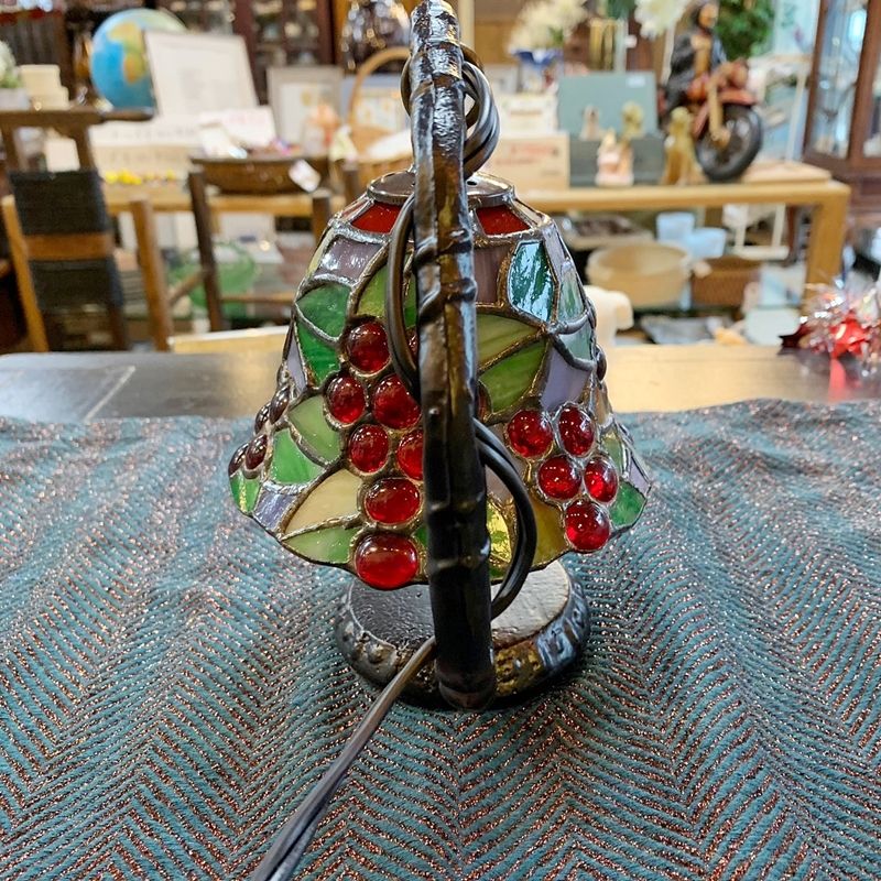 レトロ 照明 ベル型 ステンドグラス 葡萄 ミニランプ テーブル