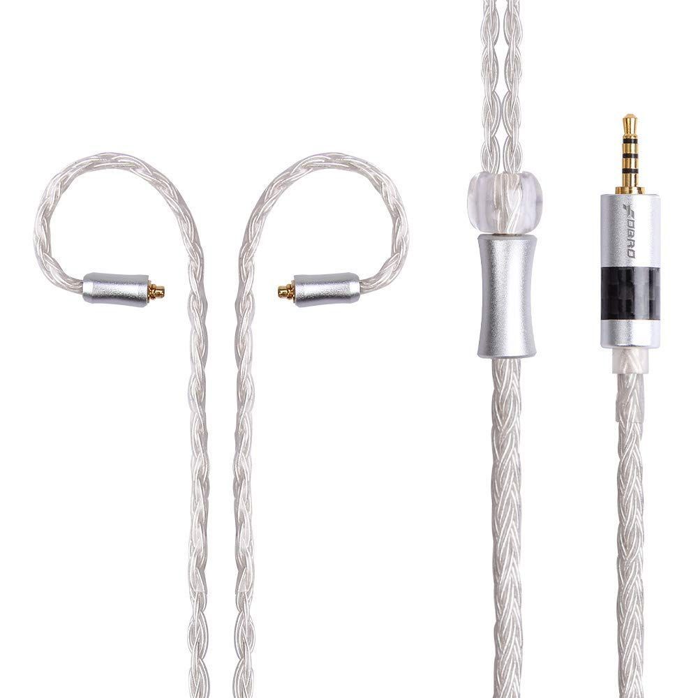 【数量限定】着脱式イヤホン 銀メッキ線 交換用リケーブル 金属製プラグ FDBRO (MMCX銀2.5mm)