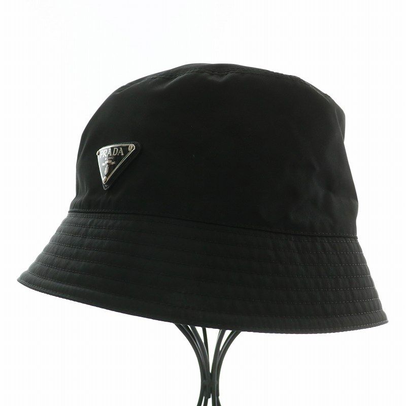 PRADA バケットハット ReNylon Lサイズ 三角ロゴ 黒 PRADA バケットハット ReNylon Lサイズ 三角ロゴ 黒