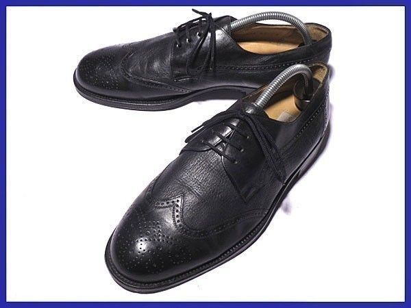 スペイン名門メツランMezlan本革ウイングチップ27.5黒/マッケイ製法/ドレスシューズ/ビジネス7S23