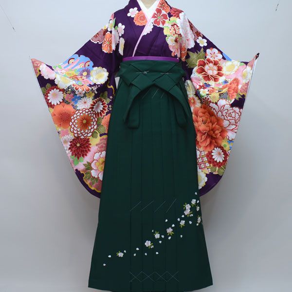 二尺袖着物袴フルセット From KYOTO 袴変更可能 卒業式に NO23311