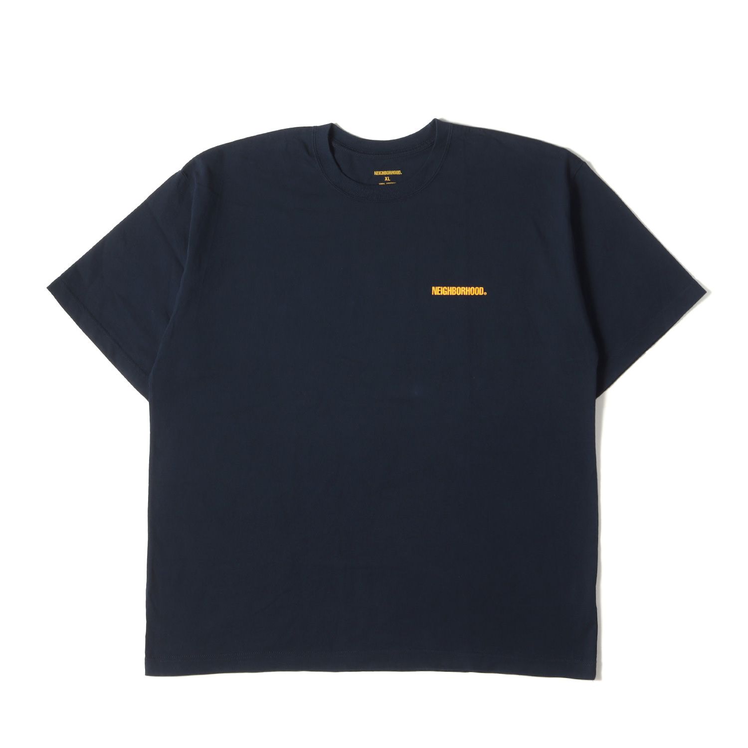 美品 NEIGHBORHOOD ネイバーフッド Tシャツ サイズ:XL 23AW ブランドロゴ グラフィック クルーネック Tシャツ ネイビー 紺 トップス カットソー 半袖【メンズ】