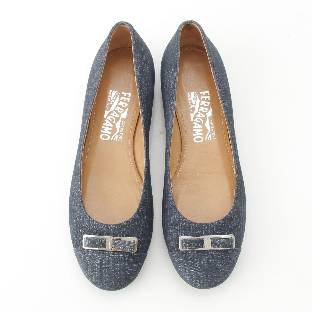 サルヴァトーレフェラガモ デニム ヴァラ パンプス シューズ