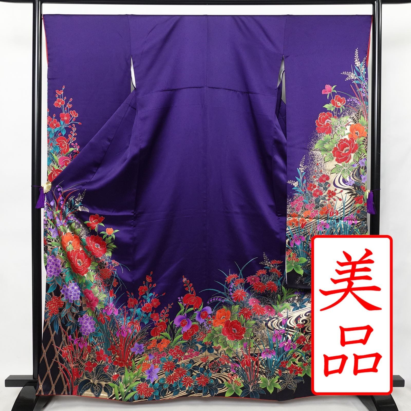 逸品❇️作家もの手描友禅金彩刺繍落款入り正絹友禅黒留め袖 総フル