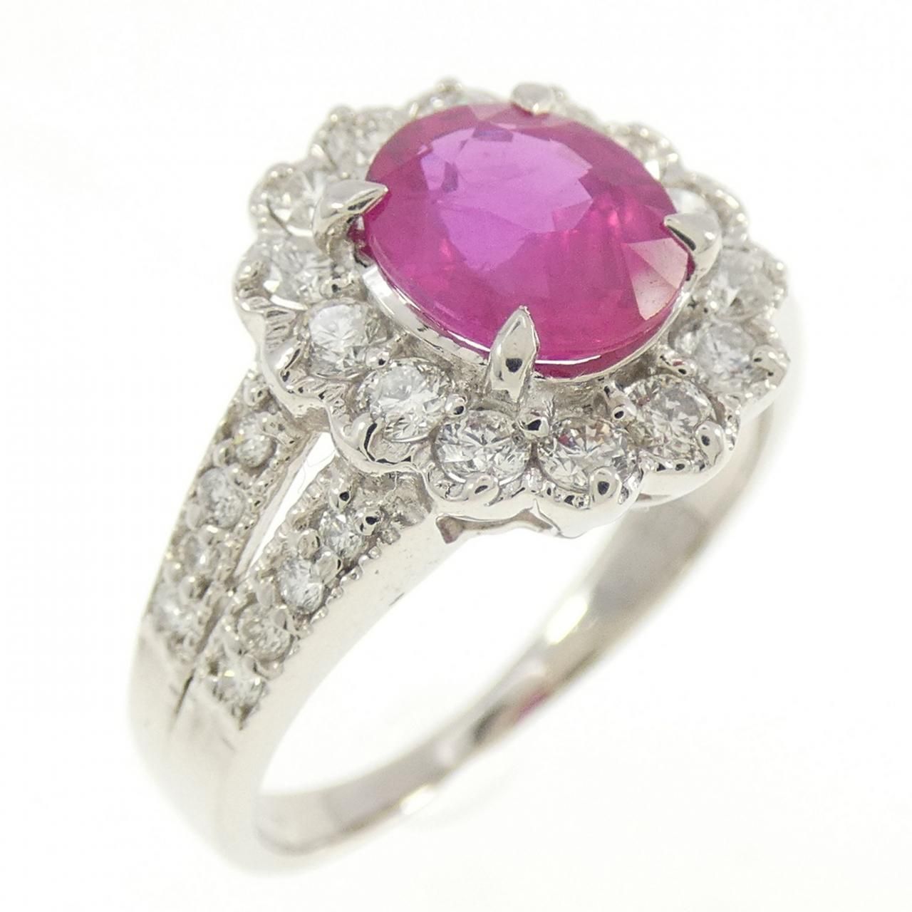 PT900 ルビー リング 1.12CT モザンビーク産