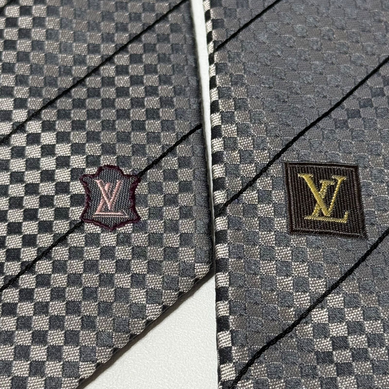 ✿LOUIS VUITTON✿ルイヴィトン ネクタイ ダミエ ダークグレー ルイヴィトンクラヴィットダミエ グレー系 メンズ ネクタイ