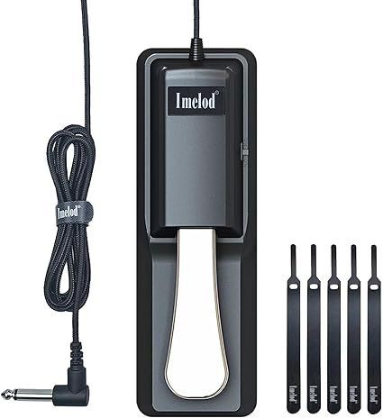 【在庫処分】Imelod デジタル ピアノとキーボード サステイン ペダル ヤマハ、ローランド、カシオ、コルグ、ベリンガー、ムーグ用 - ユニバーサル フット ペダル ブラック