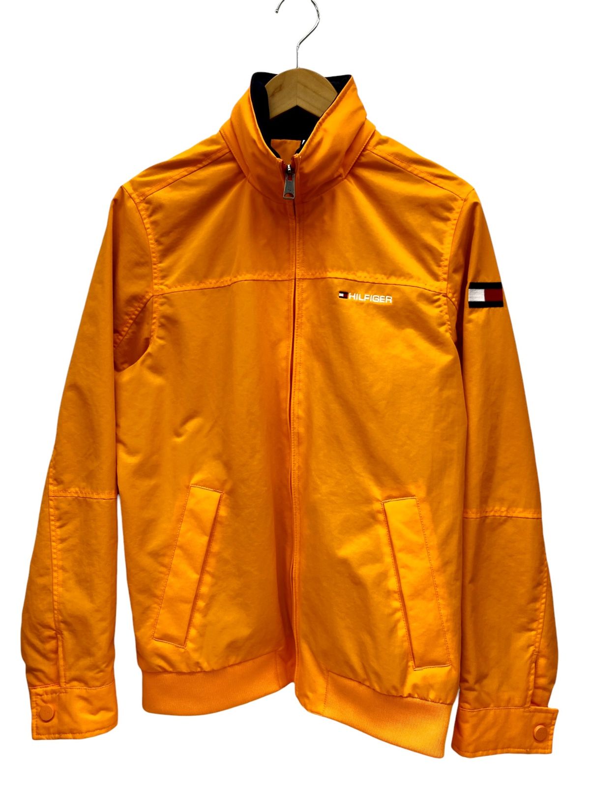 ナイロンジャケット オレンジ色 刺繍ロゴ付き 90s NIKE Logo Nylon Anorak Parka 紺紫オレンジ XL ナイキ