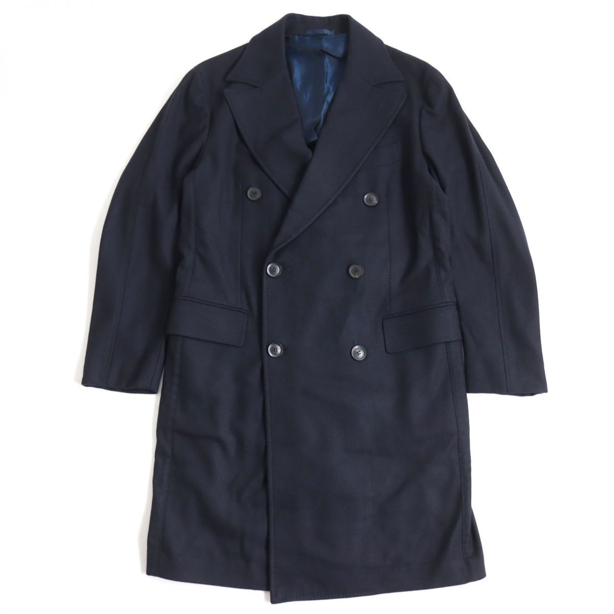 美品>STILE LATINO ネイビー ウール カシミヤ ジャケット 48