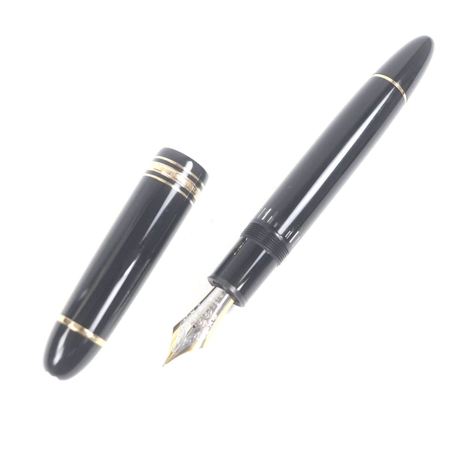 □MONTBLANC モンブラン マイスターシュテュック 149 ペン先18K Mニブ キャップ式 万年筆 ブラック ゴールド ドイツ製 メンズ