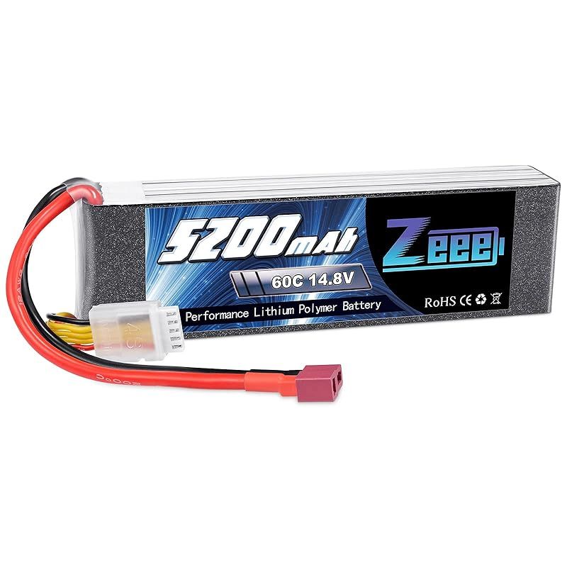 ゼエエ Zeee 4S リポバッテリー 14.8V 5200mAh 60C Tプラグ付き ラジコン玩具バッテリー 大容量リチウムポリマーバッテリー 1|8と1|10 RCカー用 RCカー用 無人機用など