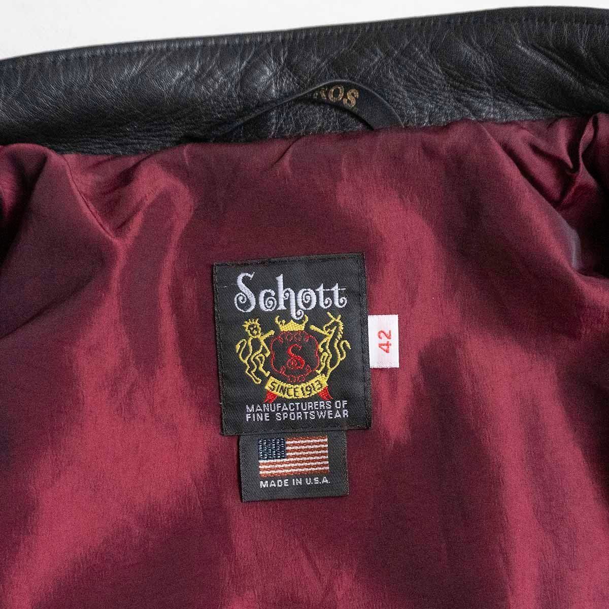美品】SCHOTT【641XX/7009/シングルライダースジャケット】42 レザー 