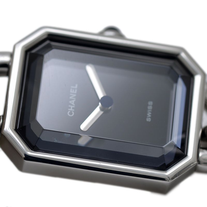 シャネル プルミエール レディース 黒文字盤 SS クォーツ H0451 Mサイ