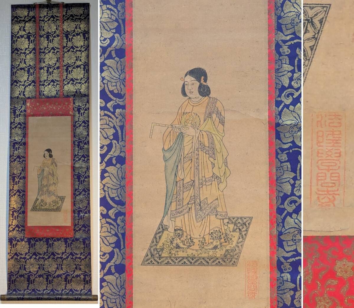 時代肉筆掛け軸その4※激安骨董品中国 古美術 X1106C16-9 京まふ 2024