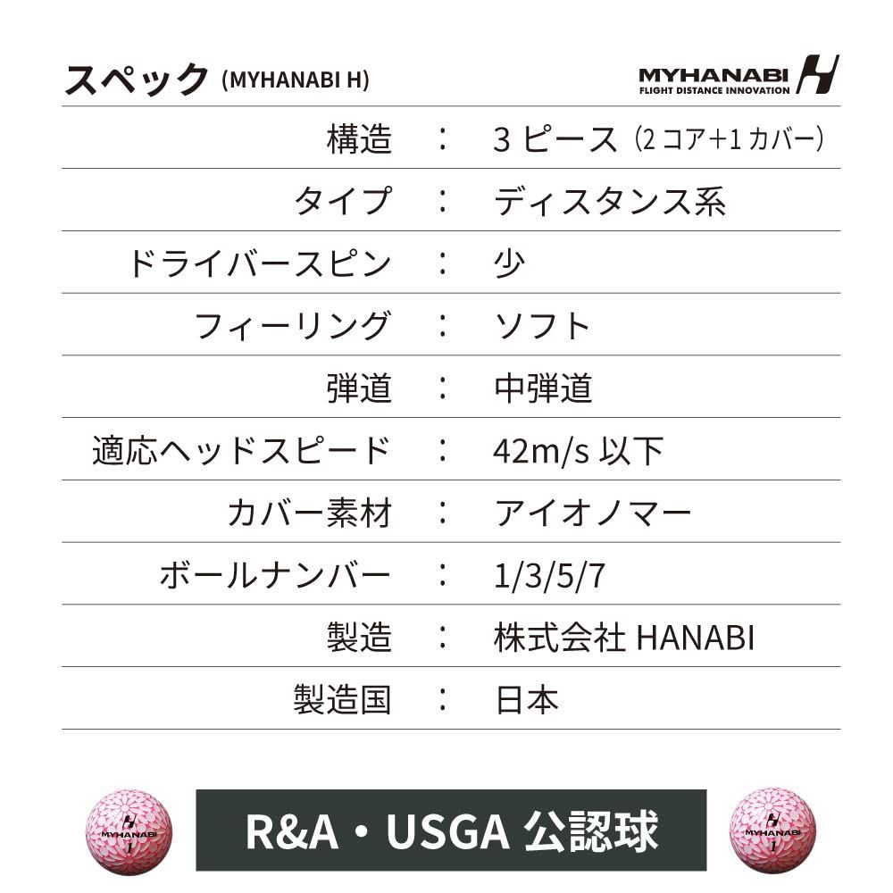 MYHANABIマイハナビゴルフボール 1ダース