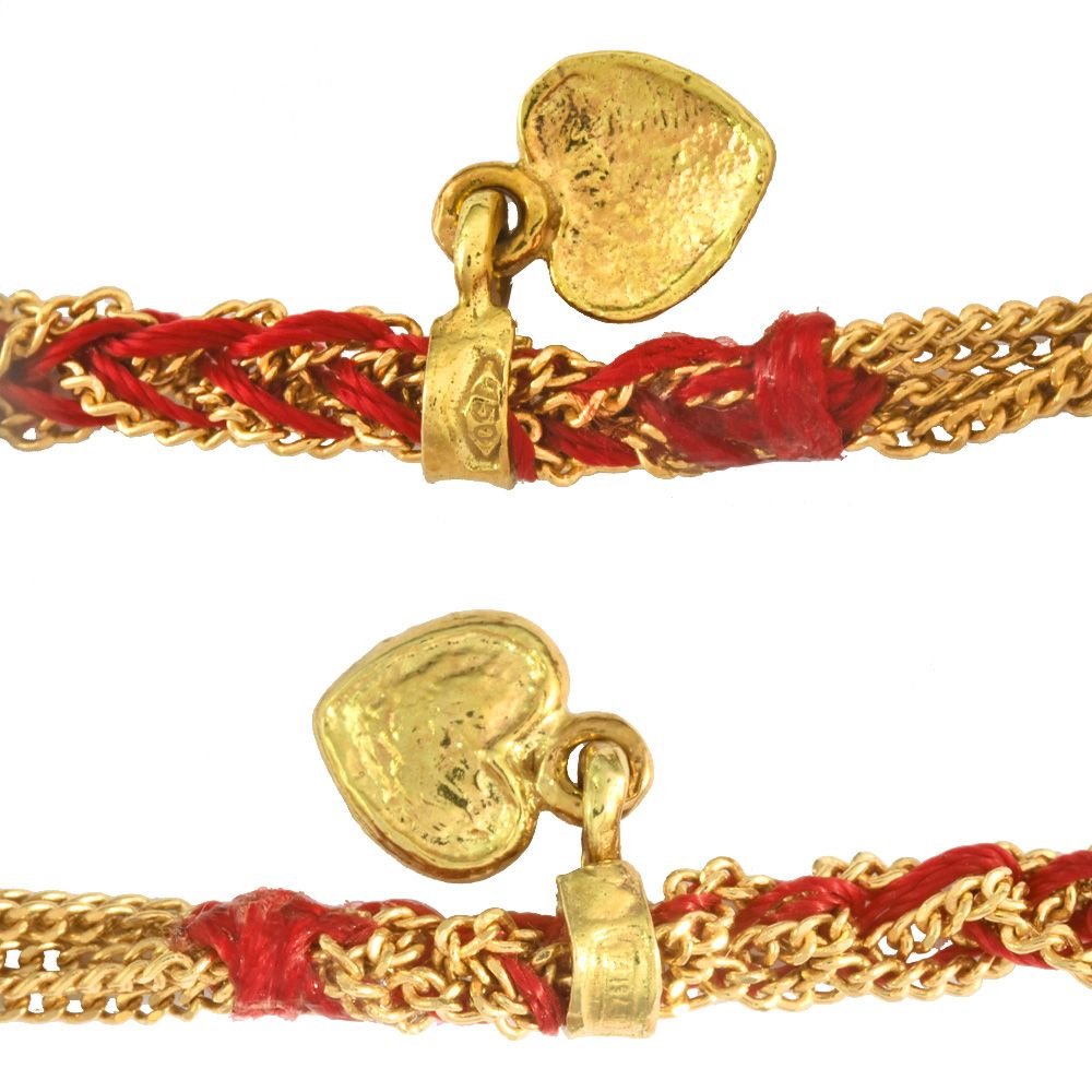 キャロリーナブッチ Carolina Bucci ミサンガブレスレット レッド K18YG/シルク レディース Lucky Bracelet With  Love Charm【中古】 - メルカリ