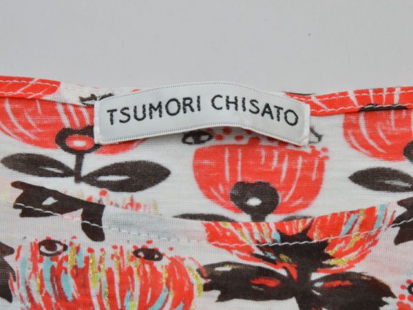 ツモリチサト TSUMORI CHISATO Tシャツ/カットソー 2サイズ ホワイト
