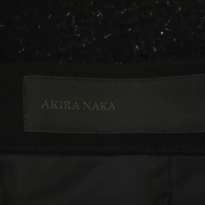 アキラナカ AKIRA NAKA COMBI LETHER PANTS MOD コンビレザーパンツ ショート 総裏地 38 黒 ブラック /NR ■OS