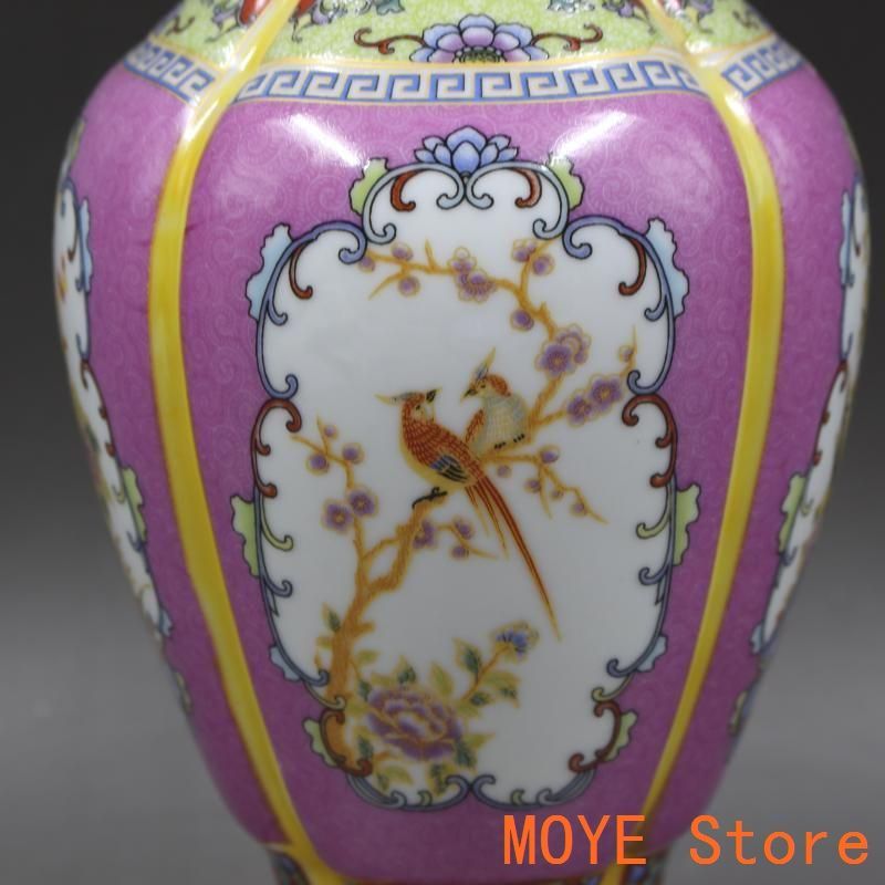 清雍正蒔金琺瑯彩花鳥花口瓶 景徳鎮 陶磁器 装飾品 現代工芸品 美術品 置物 清雍正蒔金琺瑯彩花鳥花口瓶 景徳鎮 陶磁器 装飾品 現代工芸品