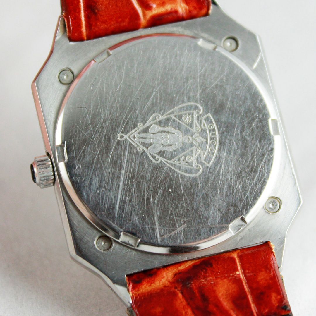 SA038 GUCCI グッチ Flatline オクタゴン 希少 OH済み レア クオーツ