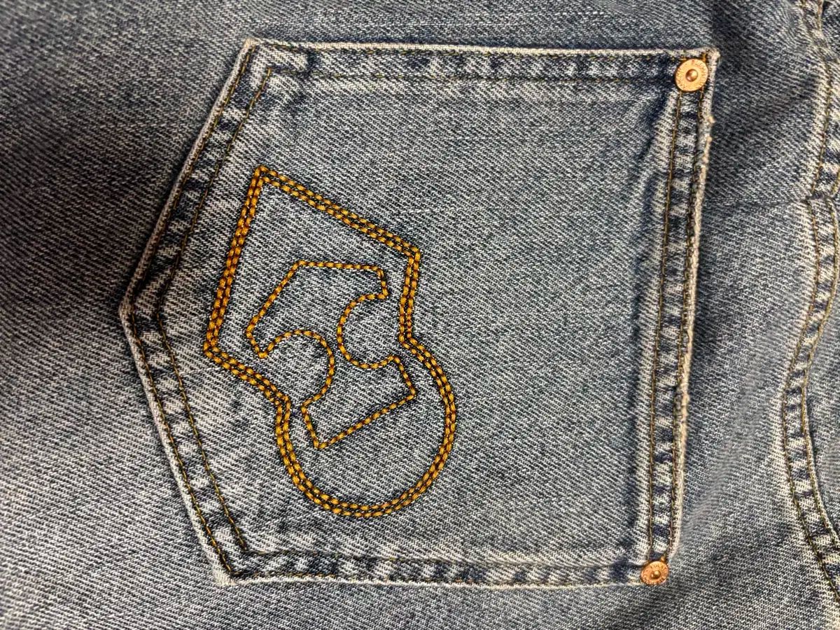 LUCKY CHOUETTE ラッキーシュエトゥ ワイド ウエスト後ろゴム ピンタック デニム パンツ