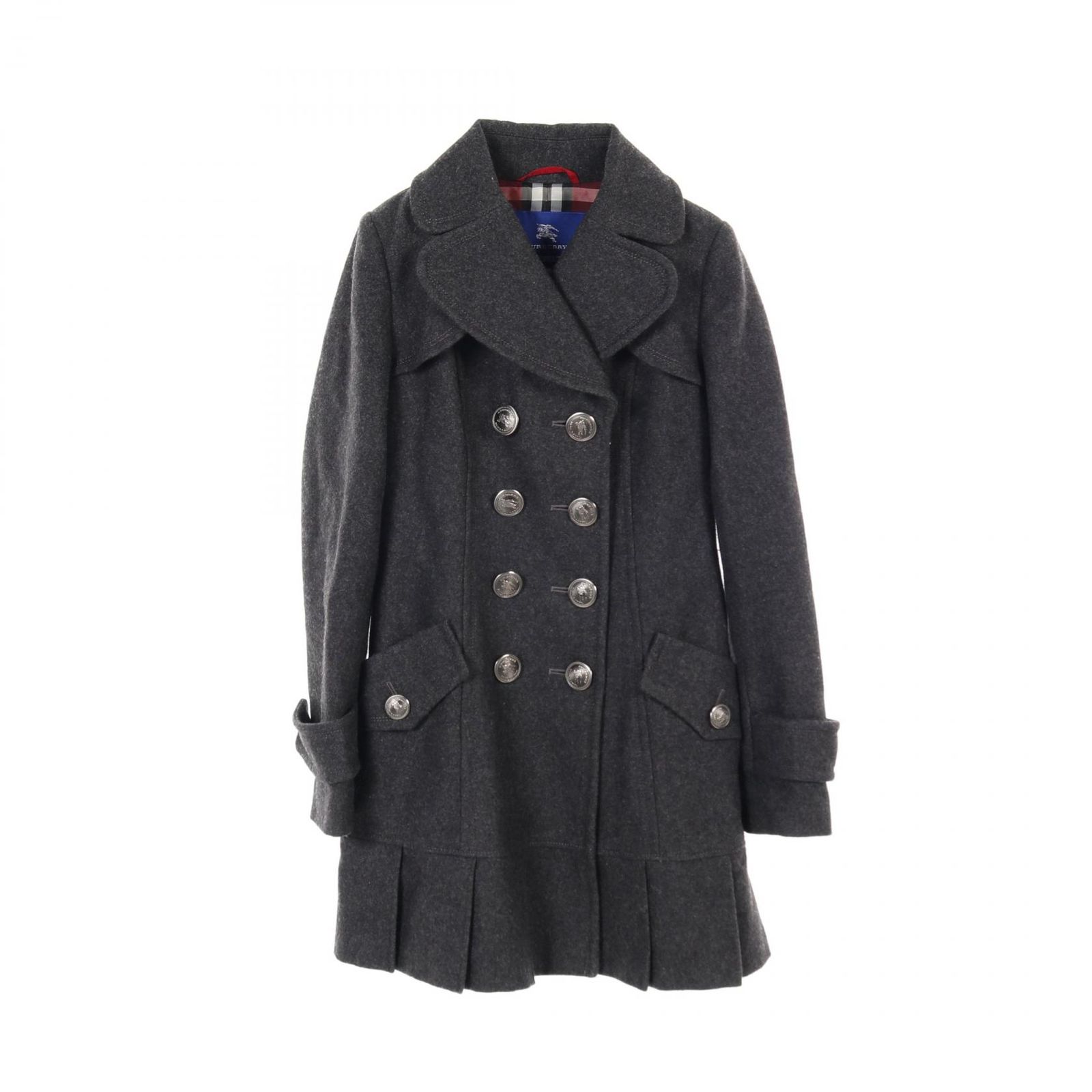 Burberry グレー ウール ピーコート 46 Burberry グレー ウール ピーコート 46