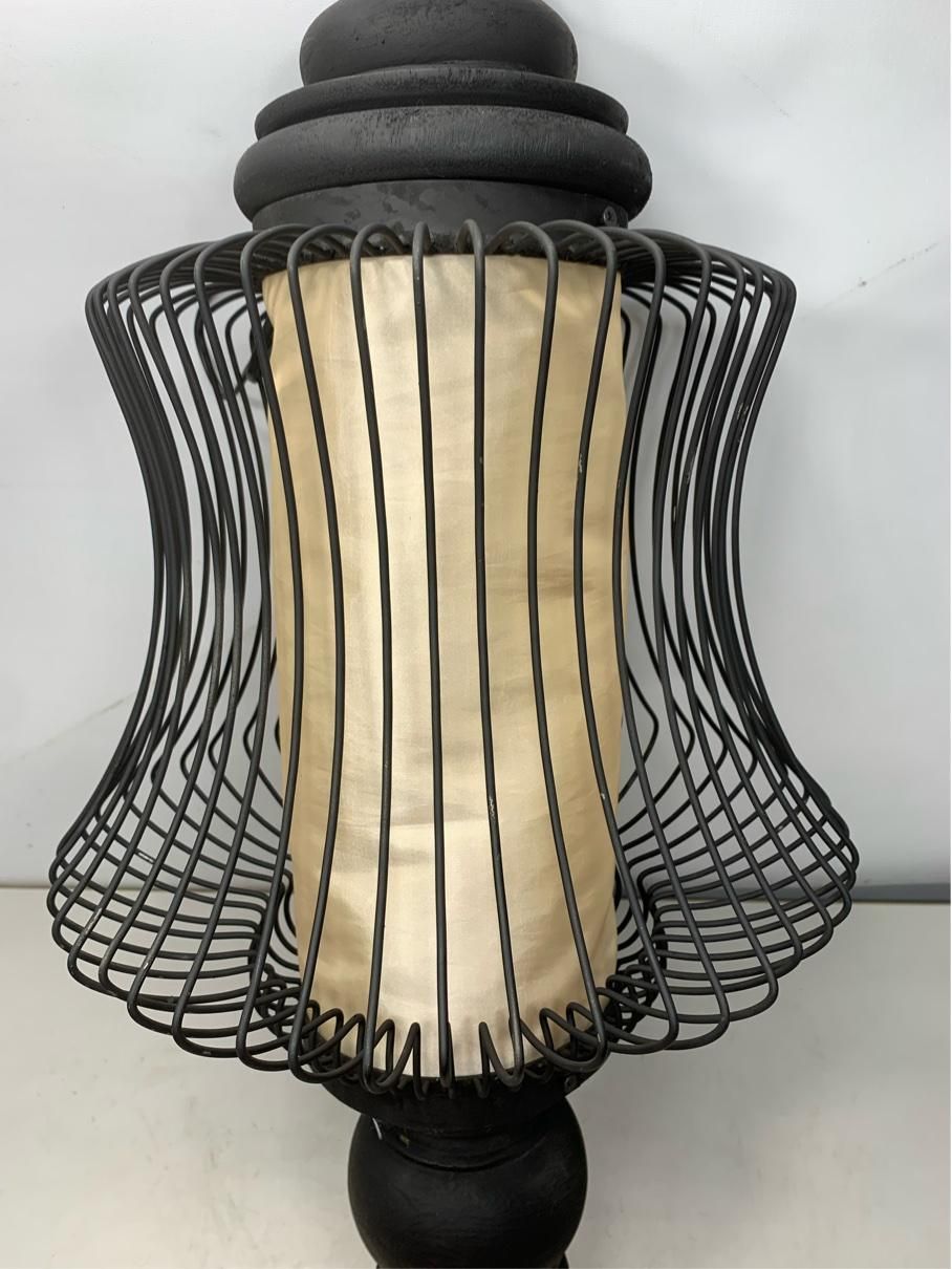 ペンダントランプ 鎖付 特大 ワイヤーケージシェード アート ライト A9683B20