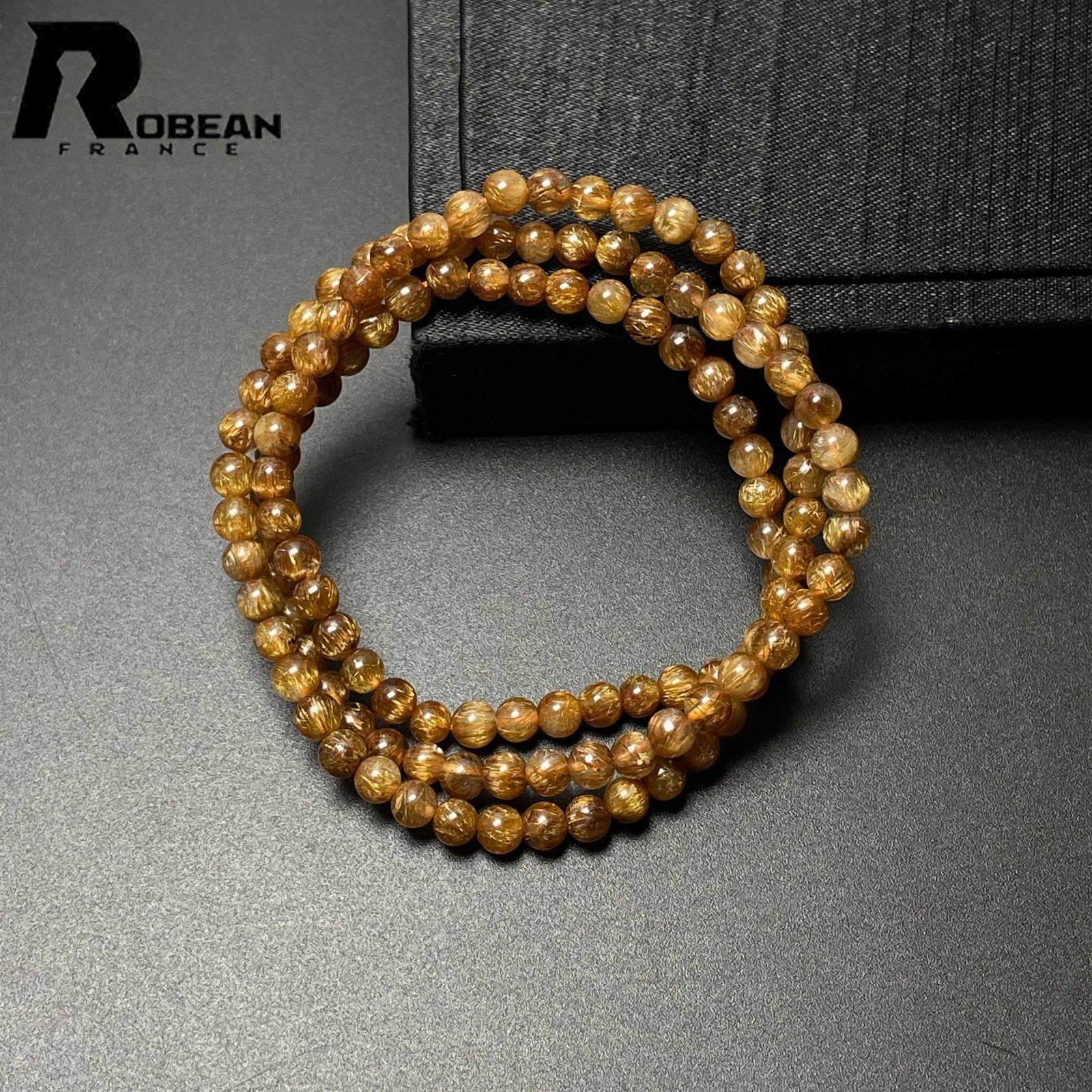 限定一点】 綺麗 EU製 ☆ROBEAN・銅髪ルチルクォーツ☆3本巻き