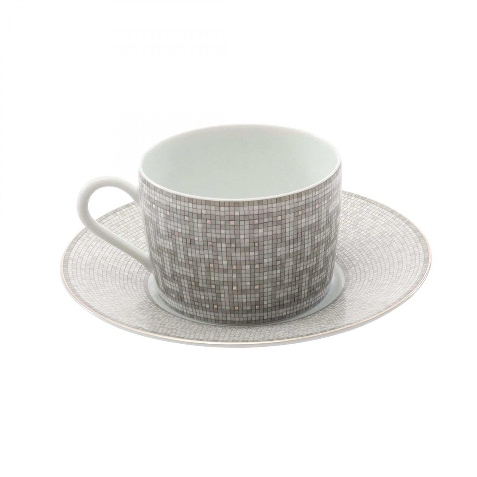 エルメス HERMES 食器 ティーカップ＆ソーサー モザイク 24 2客セット ホワイト ブラック その他 コーヒーカップ モザイク24 ユニセックス