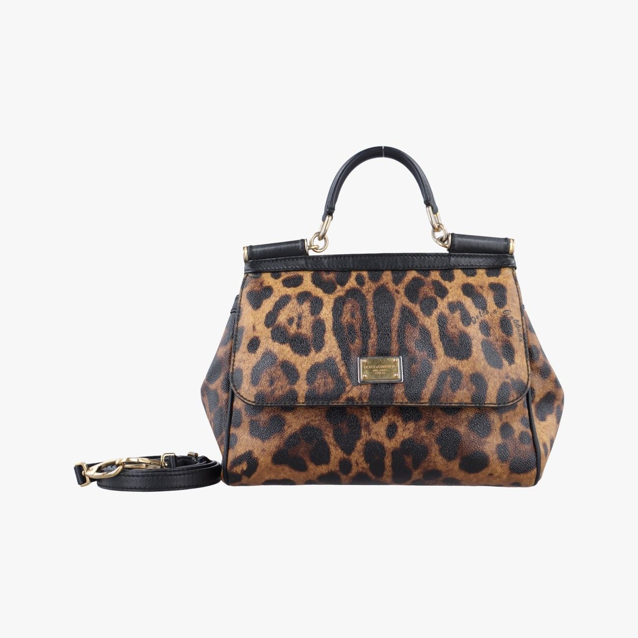 ドルチェ＆ガッバーナDolce - Gabbanaシシリー レオパードマルチカラーPVCコーティングキャンバス