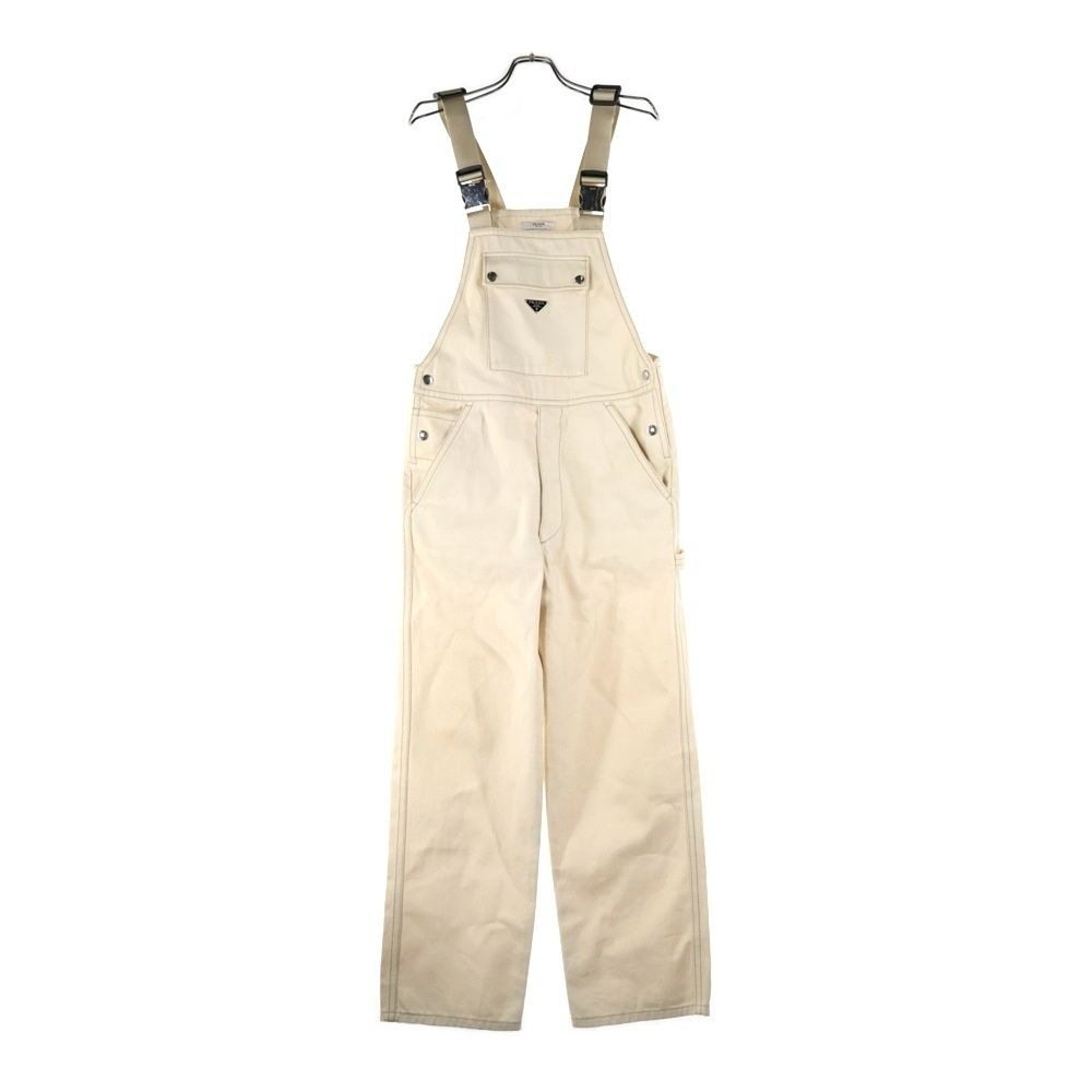 PRADA プラダ 三角プレート デニムオーバーオール ベージュ GEZ003 S222