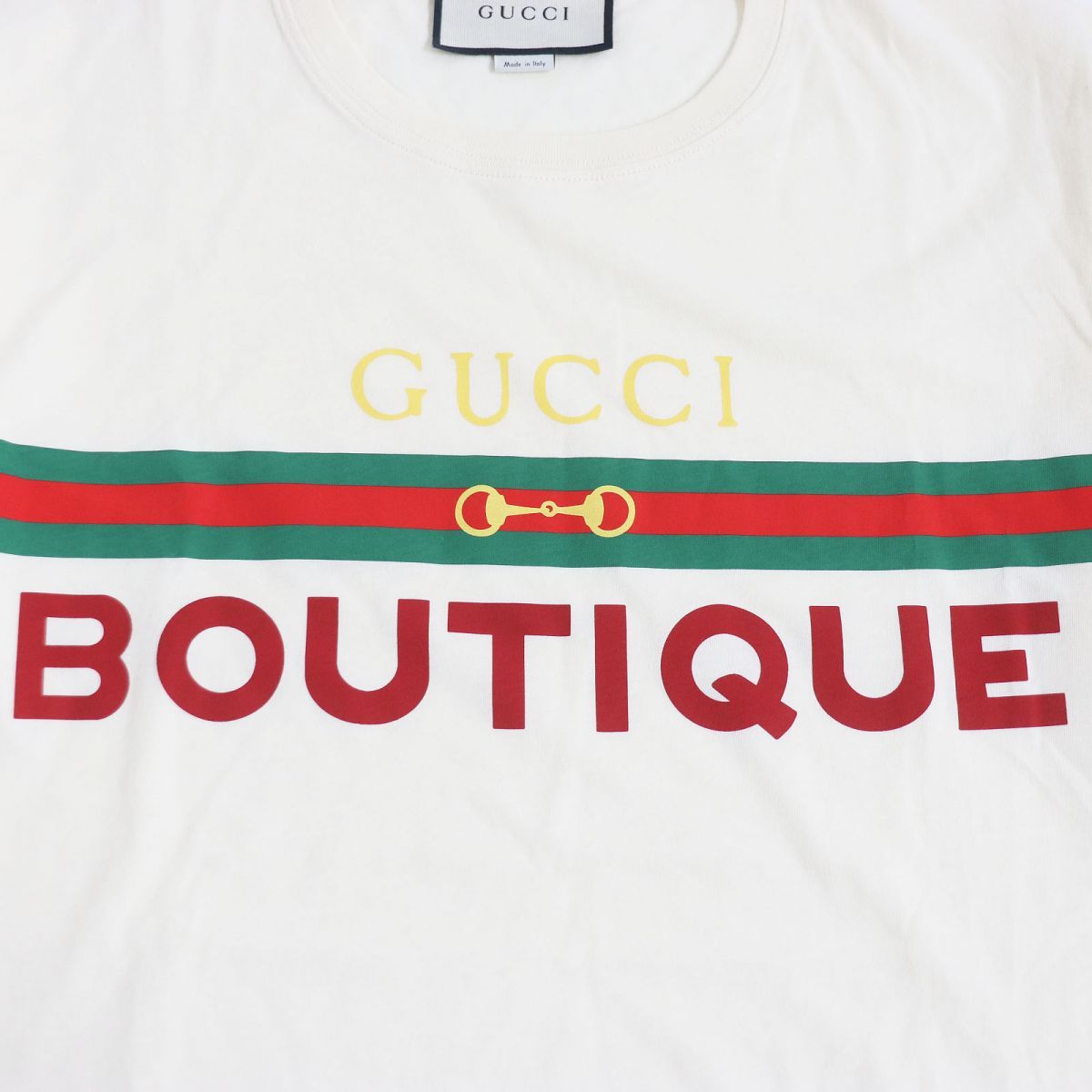 極美品□GUCCI/グッチ 615044 BOUTIQUE ウェブライン ロゴプリント