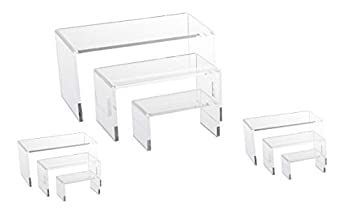 9 Piece Set - Clear Acrylic Display Risers Acrylic Clear Riser Set