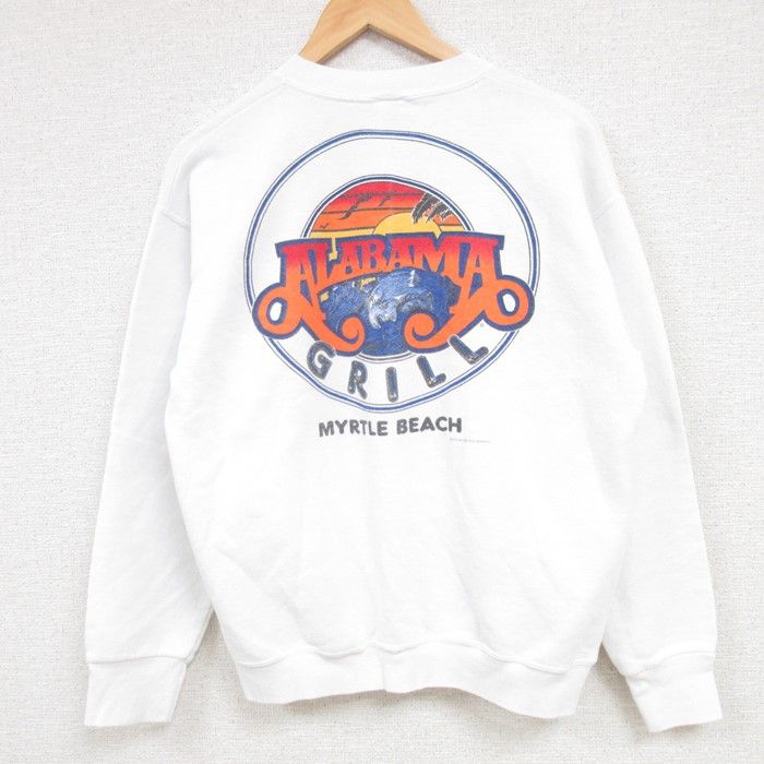 M/古着 フルーツオブザルーム 長袖 スウェット メンズ 90s ALABAMA クルーネック 白 ホワイト 24feb03 中古 スエット トレーナー トップス