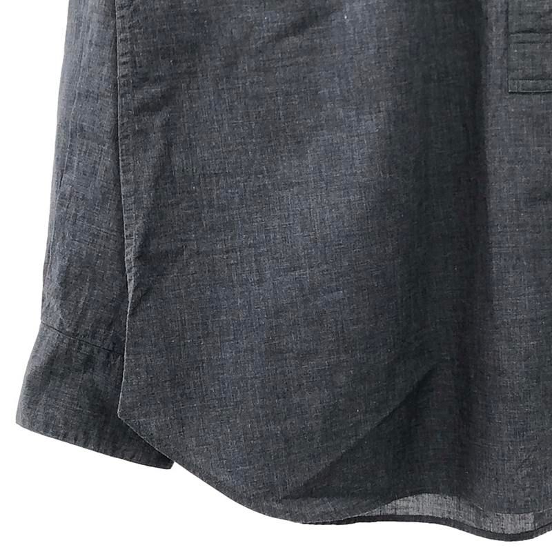 マーガレットハウエル 21SS ファインコットンシャンブレーフリルカラーブラウス シャツ 長袖 1 グレー 578-1253001 ▲H レディース MARGARET HOWELL / マーガレットハウエル | 2021SS | ファイン