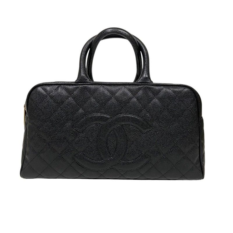 シャネル CHANEL ココマーク スモールボストンバック A20997 ブラック ゴールド金具 キャビアスキン レディース ボストンバッグ
