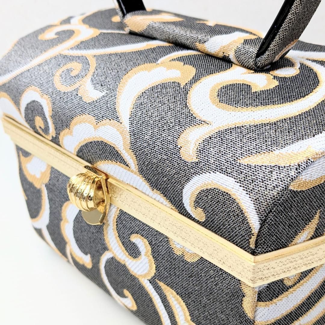 和装 草履 バッグ セット ゴールド 黒 ブラック フリーサイズ u71-4  