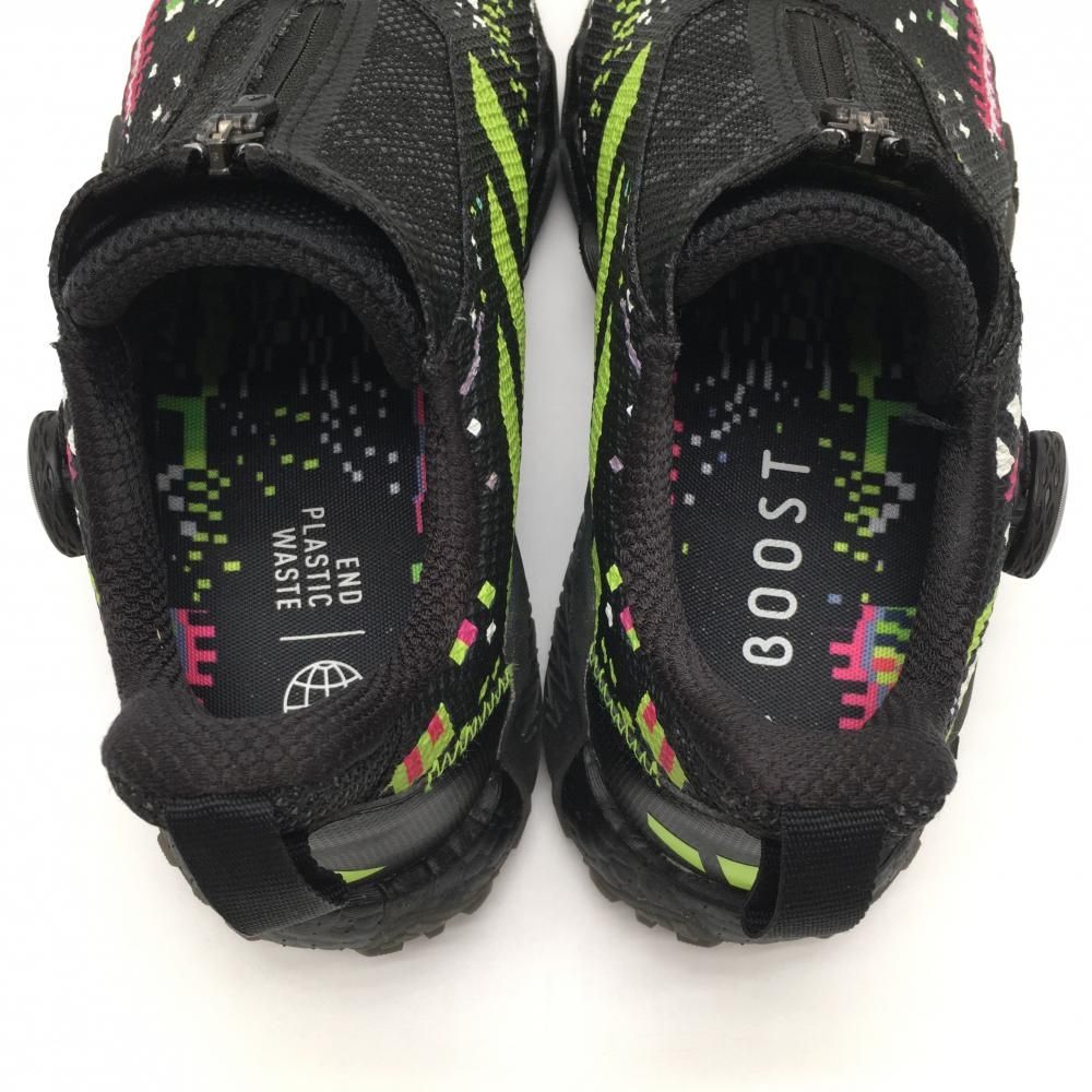 美品】アディダス ゴルフシューズ 黒×ライトグリーン IE2148 コード  